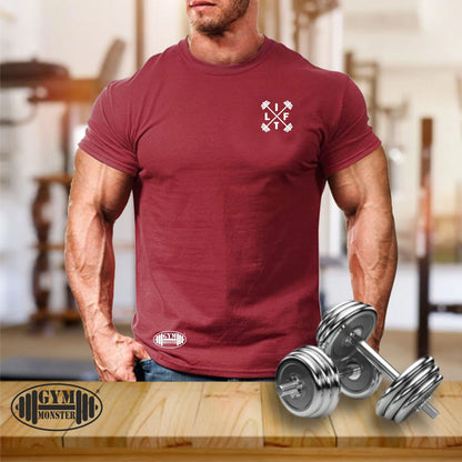 Lift T Shirt Pocket Gym Clothing Bodybuilding Weight Training Workout Exercise Boxing MMA Weight Lifting Dumbells Gym Monster Men Tee Top